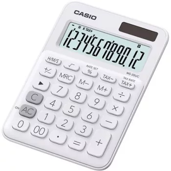   Számológép, asztali, 12 számjegy, CASIO, "MS 20 UC", fehér