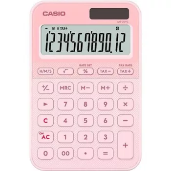   Számológép, asztali, 12 számjegy, CASIO, "MS 20 YC", világos rózsaszín