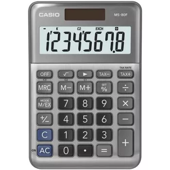   Számológép, asztali, 8 számjegy, CASIO "MS-80 F", szürke