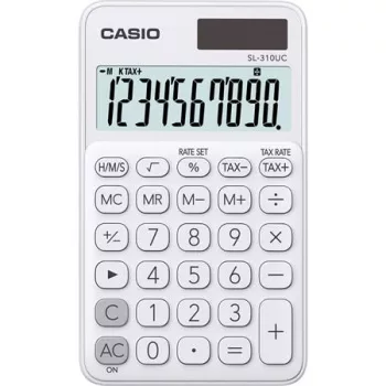   Zsebszámológép, 10 számjegy, CASIO "SL 310" fehér