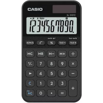   Zsebszámológép, 10 számjegy, CASIO "SL 310 YC", fekete