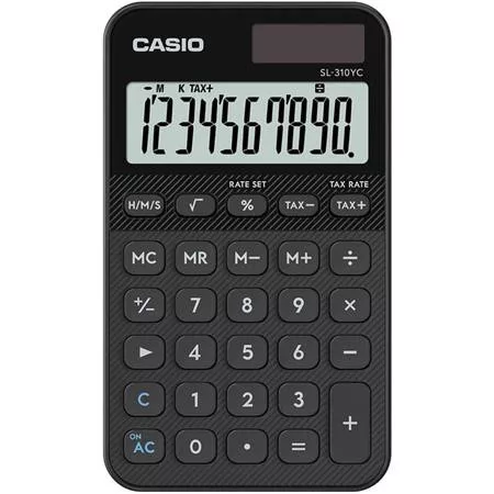 Zsebszámológép, 10 számjegy, CASIO "SL 310 YC", fekete
