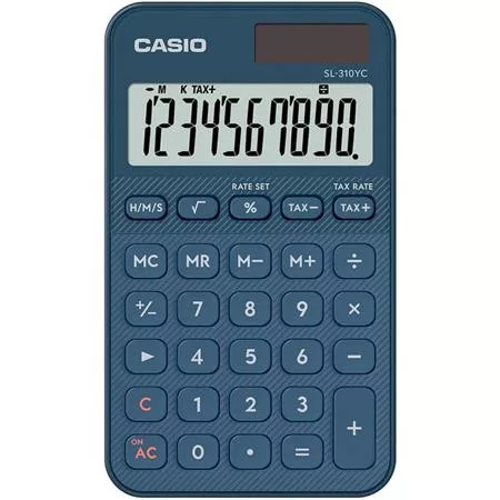 Zsebszámológép, 10 számjegy, CASIO "SL 310 YC" kék