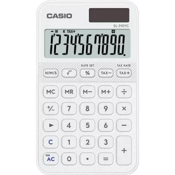   Zsebszámológép, 10 számjegy, CASIO "SL 310 YC", fehér