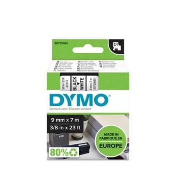   Feliratozógép szalag, 9 mm x 7 m, DYMO "D1", fehér-fekete