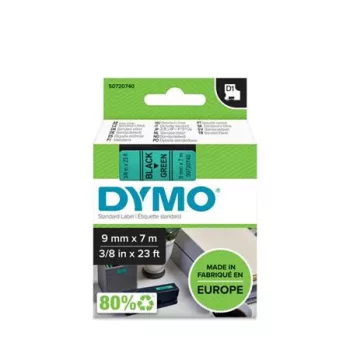  Feliratozógép szalag, 9 mm x 7 m, DYMO "D1", zöld-fekete