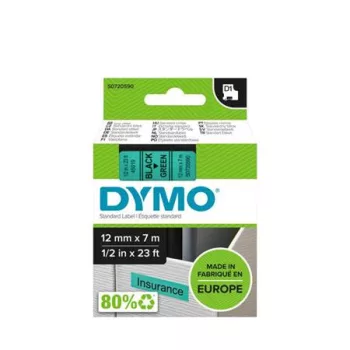   Feliratozógép szalag, 12 mm x 7 m, DYMO "D1", zöld-fekete
