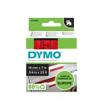  Feliratozógép szalag, 19 mm x 7 m, DYMO "D1", piros-fekete