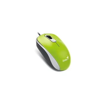   Egér, vezetékes, optikai, normál méret, USB, GENIUS "DX-120", zöld