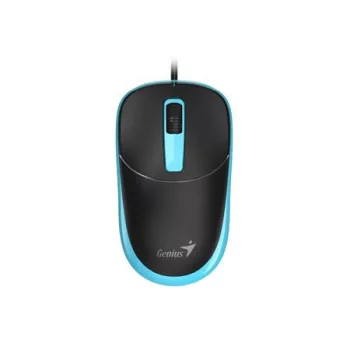   Egér, vezetékes, optikai, normál méret, USB, GENIUS "DX-123", fekete-kék