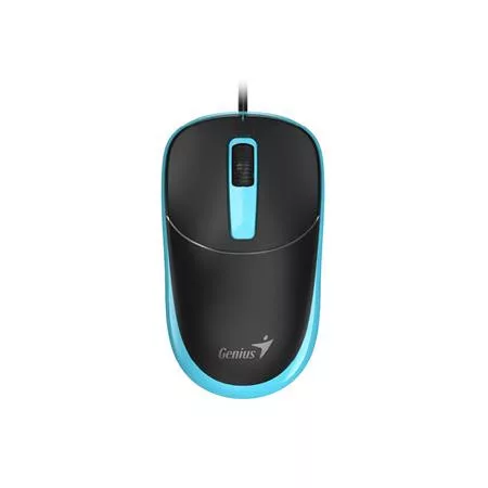 Egér, vezetékes, optikai, normál méret, USB, GENIUS "DX-123", fekete-kék