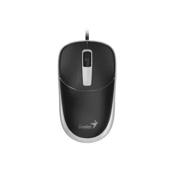   Egér, vezetékes, optikai, normál méret, USB, GENIUS "DX-123", fekete-szürke
