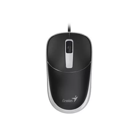 Egér, vezetékes, optikai, normál méret, USB, GENIUS "DX-123", fekete-szürke