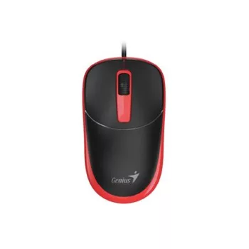   Egér, vezetékes, optikai, normál méret, USB, GENIUS "DX-123", fekete-piros