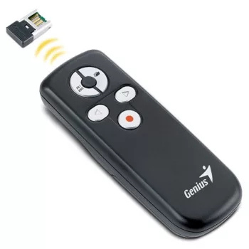   Prezentációs távirányító, lézermutatóval, vezeték nélküli, GENIUS "Media Pointer 100"