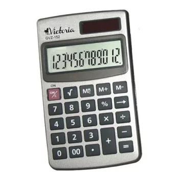   Zsebszámológép, 12 számjegy, fém ház, VICTORIA OFFICE, "GVZ-152"