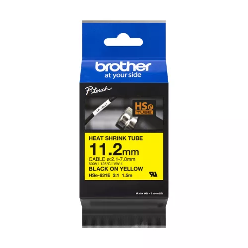 Brother HSe-631E 11,2 mm széles 1,5 méter hosszú szalagkazetta