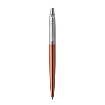   Golyóstoll, 0,7 mm, ezüst színű klip, Chelsea narancssárga tolltest, PARKER "Royal Jotter", kék