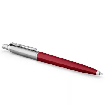   Golyóstoll, 0,7 mm, ezüst színű klip, piros tolltest, PARKER "Royal Jotter Originals", kék