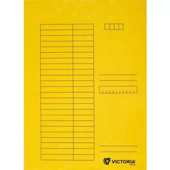 Pólyás dosszié, karton, A4, VICTORIA OFFICE, sárga