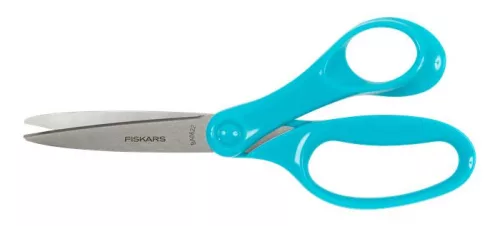 Olló, iskolai, 18 cm, FISKARS,  türkizkék