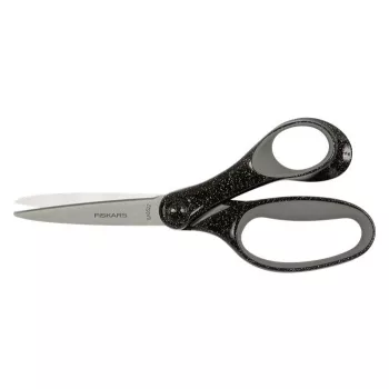 Olló, iskolai, 18 cm, FISKARS, csillámos fekete