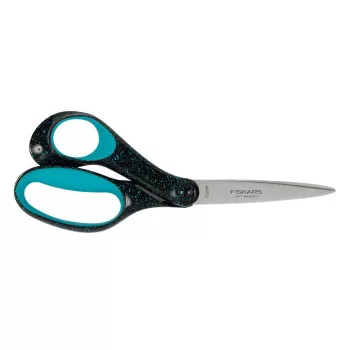   Olló, ifjúsági, 20 cm, balkezes, FISKARS, foltos pávakék