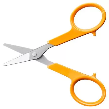Olló, körömvágó, 10 cm, egyenes, FISKARS "Classic", narancssárga