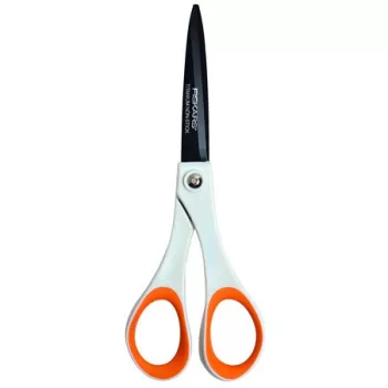   Olló, általános, tapadásmentes, 17 cm, FISKARS "Non-Stick", fehér