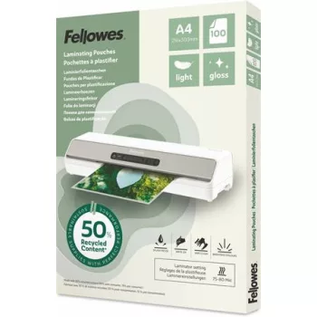   Meleglamináló fólia, 80 mikron, A4, fényes, 100 db, FELLOWES "Light"