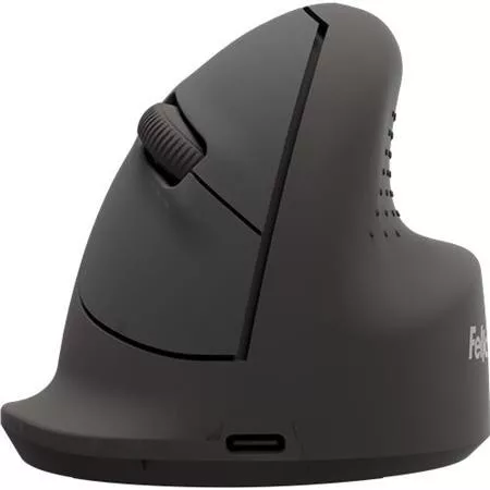 Egér, vezeték nélküli, optikai, vertikális, közepes méret, FELLOWES "Breyta™", fekete
