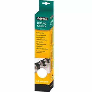   Spirál, műanyag, 14 mm, 81-100 lap, FELLOWES, 25 db, fehér