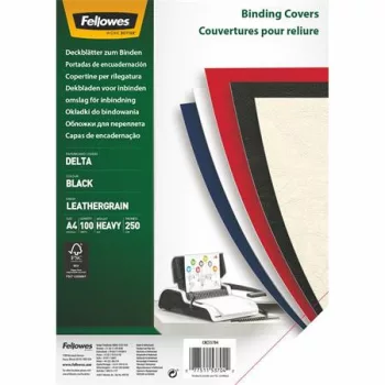   Hátlap, A4, 250 g, matt, FELLOWES "Delta", fekete, 100 db