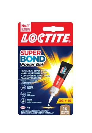Pillanatragasztó gél, 4 g, HENKEL "Loctite Super Bond Power Gél"