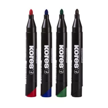   Alkoholos marker, 3-5 mm, kúpos, KORES "K-Marker XP1", 4 különböző szín