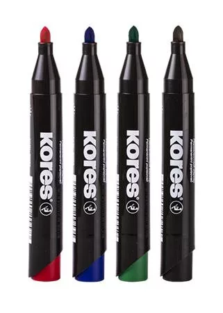Alkoholos marker, 3-5 mm, kúpos, KORES "K-Marker XP1", 4 különböző szín