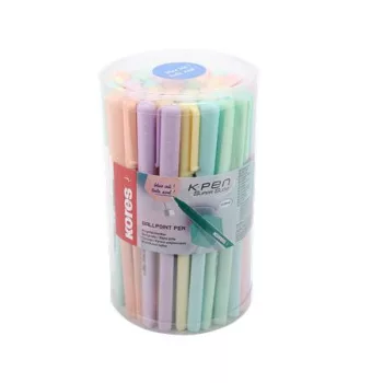   Golyóstoll, 1,0 mm, kupakos, háromszögletű, KORES "KOR-M Pastel", kék