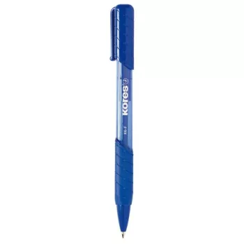   Golyóstoll, 0,7 mm, nyomógombos, háromszögletű, KORES "K6-F", kék