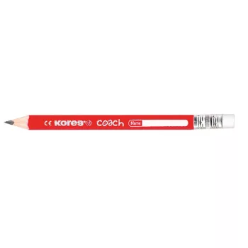   Grafitceruza radírral, HB, háromszögletű, jumbo, KORES "Coach"