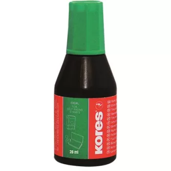 Bélyegzőfesték, 28 ml, KORES, zöld