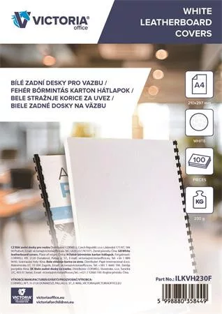 Hátlap, A4, 230 g, matt, VICTORIA OFFICE, fehér