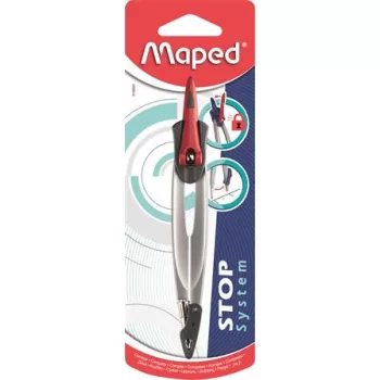   Körző, rögzíthető lábakkal, MAPED "Stop System", vegyes színek