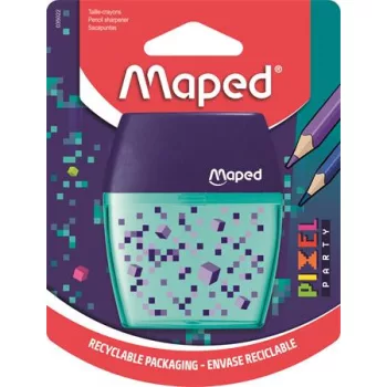   Hegyező, kétlyukú, tartályos, MAPED "Pixel Party Shaker"