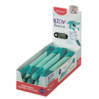   Írástanuló rollertoll, 0,7 mm, radírozható, MAPED "KIDY Learn MAGIC", cápa, türkiz, 12 db