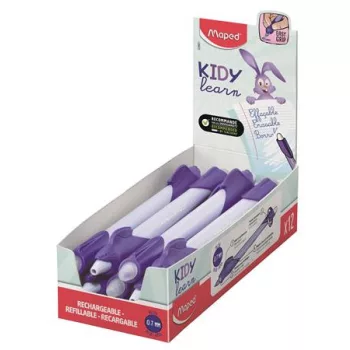  Írástanuló rollertoll, 0,7 mm, radírozható, MAPED "KIDY Learn MAGIC", nyuszi, lila, 12 db