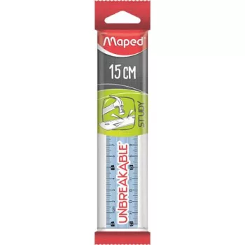   Vonalzó, műanyag, törhetetlen, 15 cm, MAPED "Study Unbreakable", vegyes színek
