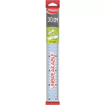   Vonalzó, műanyag, törhetetlen, 30 cm, MAPED "Study Unbreakable", vegyes színek