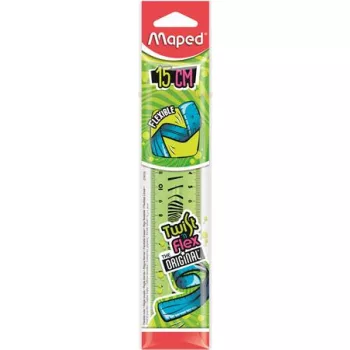   Vonalzó, műanyag, törhetetlen, 15 cm, MAPED "Twist'n Flex"