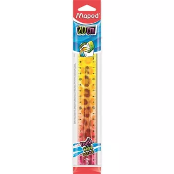   Vonalzó, műanyag, törhetetlen, 20 cm, MAPED "Twist'n Flex Decor Animals", vegyes színek