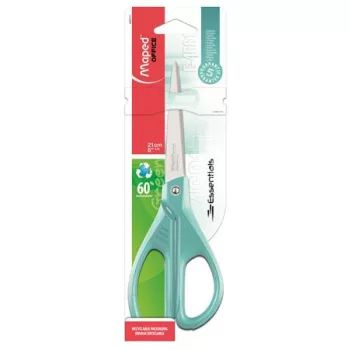  Olló, irodai, 21 cm, MAPED "Essentials Green", türkizkék